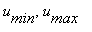 u[min], u[max]