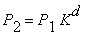 P[2] = P[1]*K^d