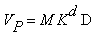 V[P] = M*K^d*D