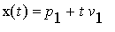 x(t) = p[1]+t*v[1]