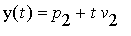 y(t) = p[2]+t*v[2]