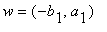 w = (-b[1], a[1])