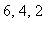 6, 4, 2