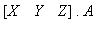 matrix([[X, Y, Z]]).A
