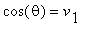 cos(theta) = v[1]