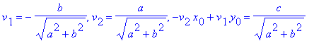 v[1] = -b/sqrt(a^2+b^2), v[2] = a/sqrt(a^2+b^2), -v...