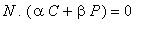 N.(alpha*C+beta*P) = 0