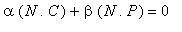 alpha*(N.C)+beta*(N.P) = 0