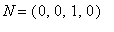 N = (0, 0, 1, 0)